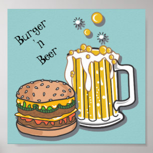 Burger och Beer Poster