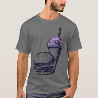 Burger och en Grape Snö Cone T Shirt