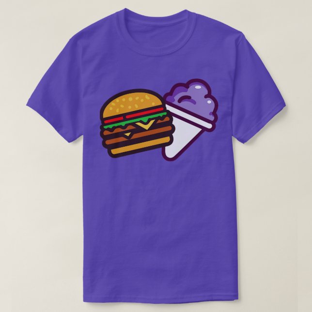 Burger och en Grape Snö Cone T Shirt (Design framsida)