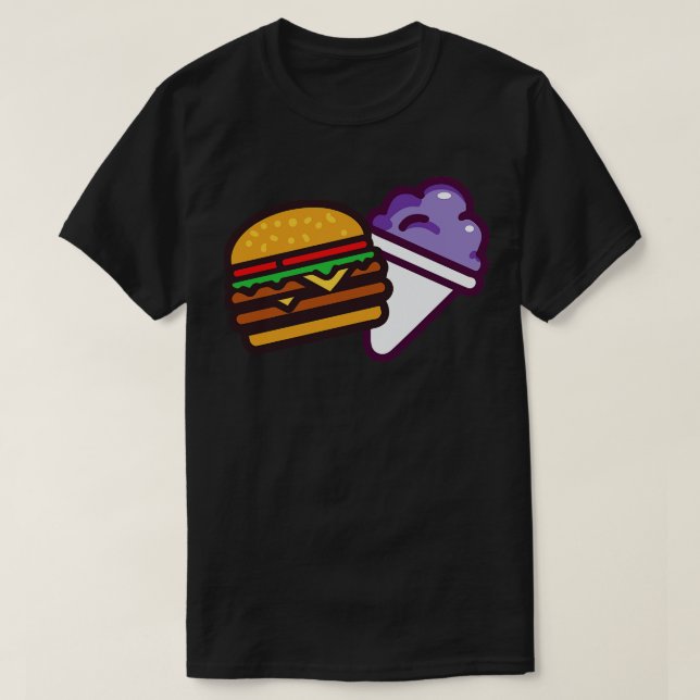 Burger och en Grape Snö Cone T Shirt (Design framsida)