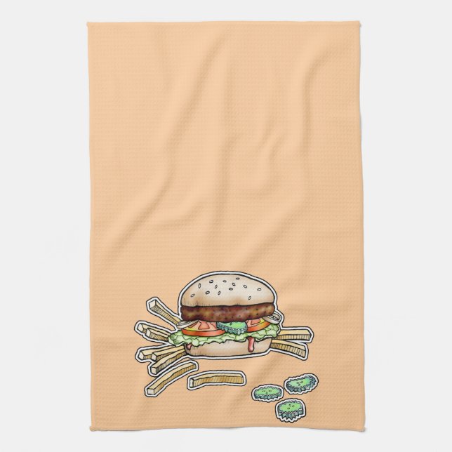 BURGER OCH FRIES KITCHEN TOWEL KÖKSHANDDUK (Vertikal)