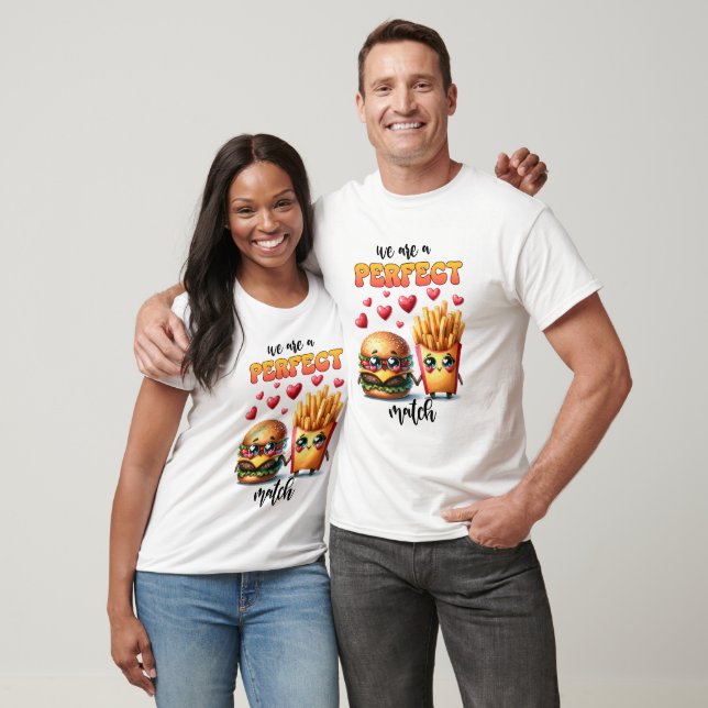Burger och Fries Punny Valentine T Shirt (Unisex)