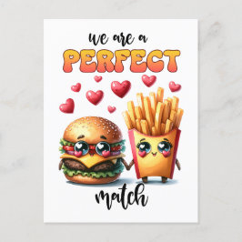 Burger och Fries Punny Valentine Vykort