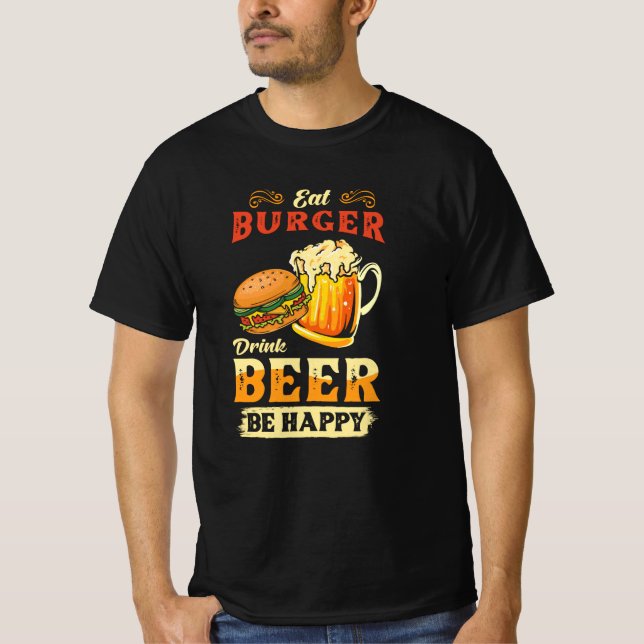 Burger och öl t shirt (Framsida)