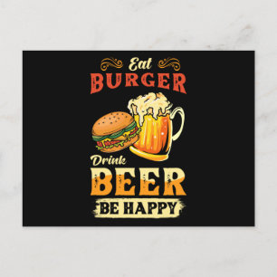 Burger och öl vykort