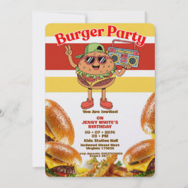 Burger Party Themed Invitation Inbjudningar