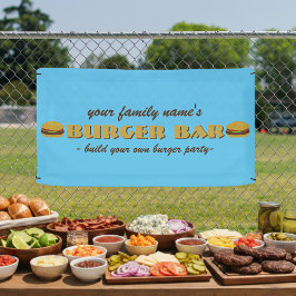 Burger Pub Backyard Barbecue BBQ Party Banner