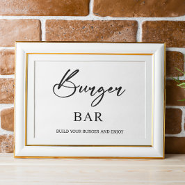 Burger Pub Bröllop-skylt Poster