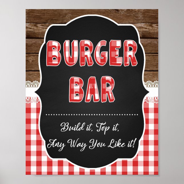 Burger Pub-tecken - Red Baby Q Poster (Framsidan)
