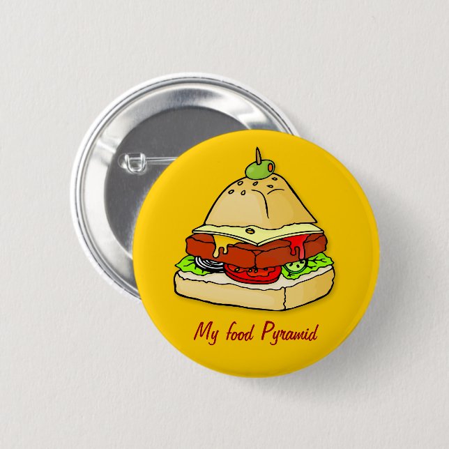 Burger pyramid knapp (Framsida & baksida)