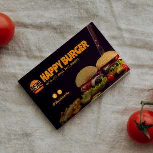 Burger Restaurang Business   Minimalistisk Mörk Visitkort