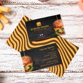 Burger Restaurang Business | Minimalistisk Mörk Wo Visitkort