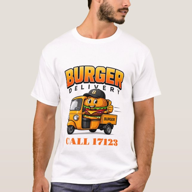 🍔 Burger Restaurang Personal Leveranspersonal 🍔 T Shirt (Framsida)