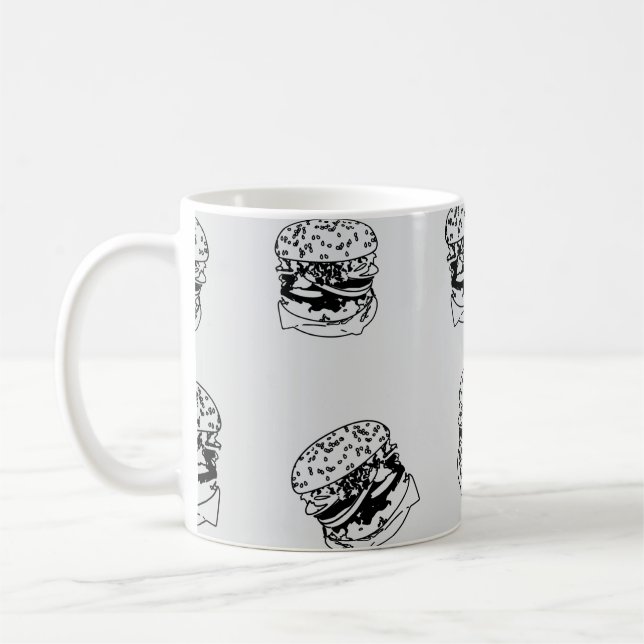 Burger Shop Stil Mönster Kaffemugg (Vänster)