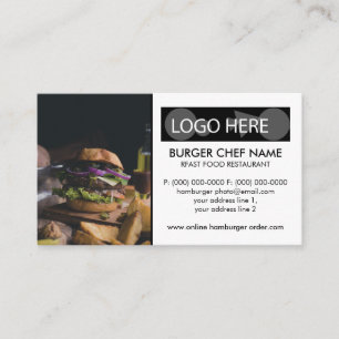 Burger Snabbmat Foto Visitkort