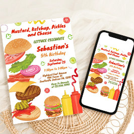 Burger Snackfest Födelsedagsinbjudan Inbjudningar