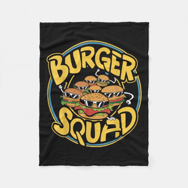 Burger Squad Funny Cheeseburger Älskare Food Hambu Fleecefilt (Framsidan)
