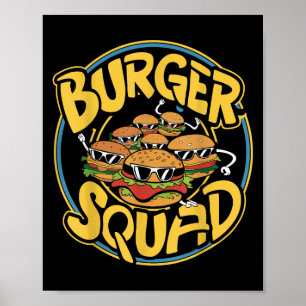 Burger Squad Funny Cheeseburger Älskare Food Hambu Poster