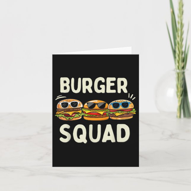 Burger Squad Funny Hamburger Fast Foodie Älskare B Kort (Framsida)