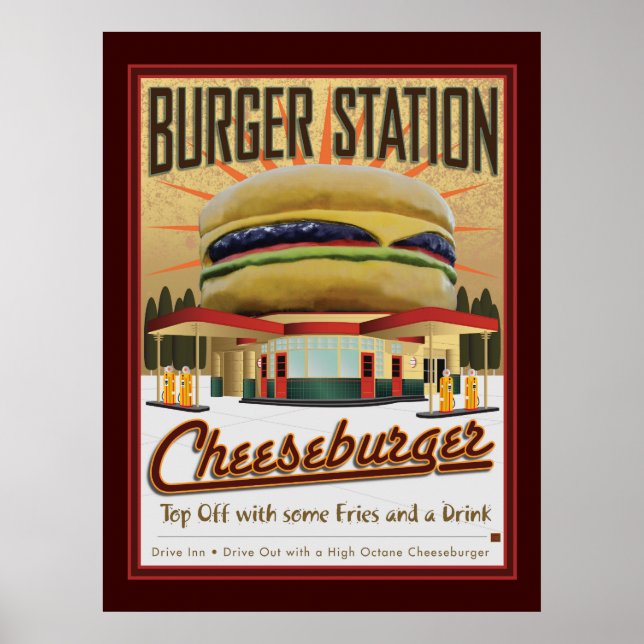 Burger Station-Poster Poster (Framsidan)