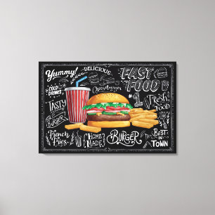 Burger Time Fast Food Bonanza Canvastryck