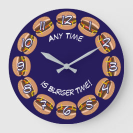 Burger Time & own text: Funny Mancave eller Kitche Stor Klocka