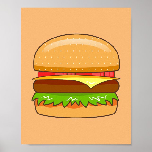 Burger Vektor Illustration  Poster (Framsidan)