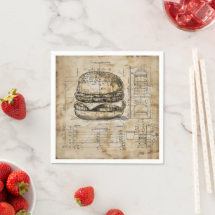 Burger Vintage - skiss Pappersservett