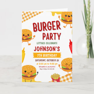 Burgerfest Födelsedagsinbjudan, Trädgårds BBQ Inbjudan