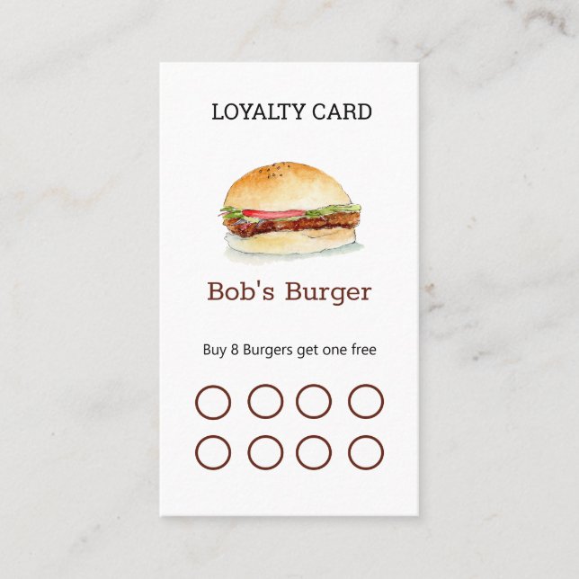 Burgerrestaurang Lojalitet  visitkort (Framsida)