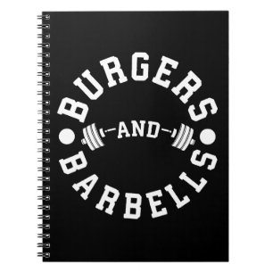 Burgers and Barbells - Funny Workout Motivational Anteckningsbok