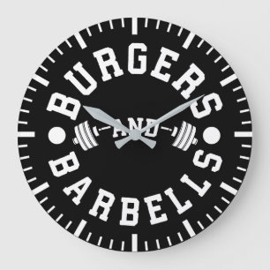 Burgers and Barbells - Funny Workout Motivational Stor Klocka
