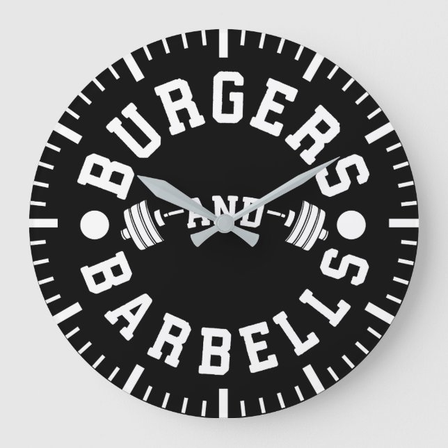 Burgers and Barbells - Funny Workout Motivational Stor Klocka (Framsida)