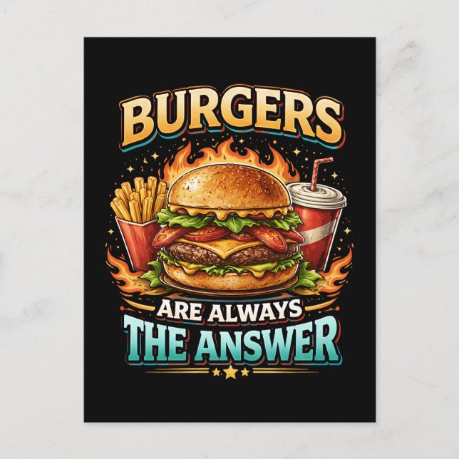 Burgers Are Always the Answer Vykort (Framsida)