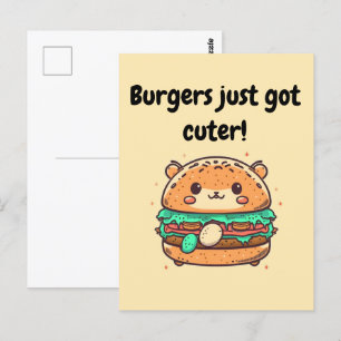 Burgers bara har cuter! - Cute Burger Hamster Vykort