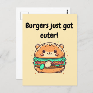 Burgers bara har cuter! - Cute Burger Hamster Vykort