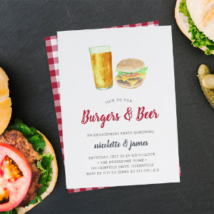 Burgers & Beer Förlovningsfest Call Inbjudningar