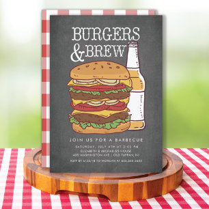 Burgers & Brew Barbecue Party-inbjudan Inbjudningar