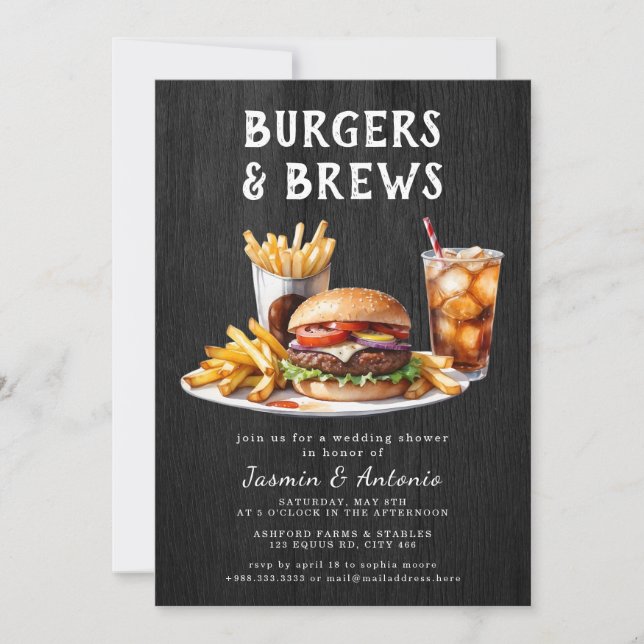 Burgers & Brews-inbjudan Inbjudningar (Framsida)