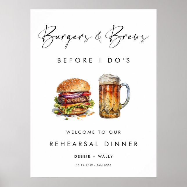 Burgers & Brews innan jag går på repetitionsmiddag Poster (Framsidan)