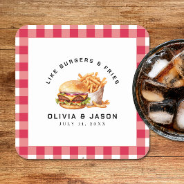 Burgers & Fries Picnic Möhippa Underlägg Papper Kvadrat