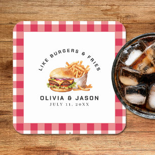 Burgers & Fries Picnic Möhippa Underlägg Papper Kvadrat