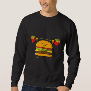 Burgers Lyftande Fries Food Snatch Food Lång Ärmad Tröja