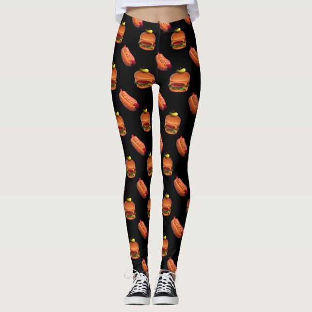 Burgers n'Hundar Leggings (Framsida)