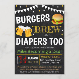 Burgers och Beer Baby Shower-inbjudan Inbjudningar
