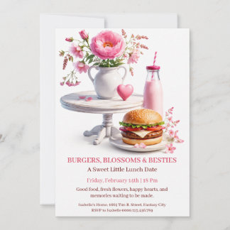 Burgers och Blommor Valentinskälunch Inbjudningar