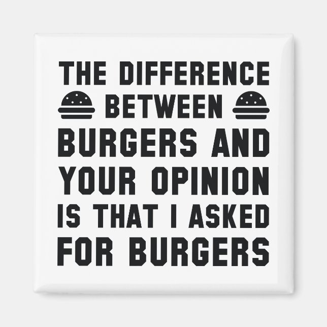 Burgers och er åsikt magnet (Framsidan)