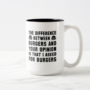 Burgers och er åsikt Två-Tonad mugg