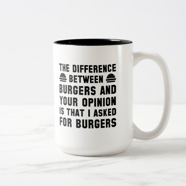 Burgers och er åsikt Två-Tonad mugg (Höger)