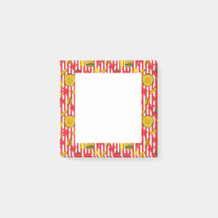 Burgers och Hett Hundar Fast Food Red Rand Design Post-it Block